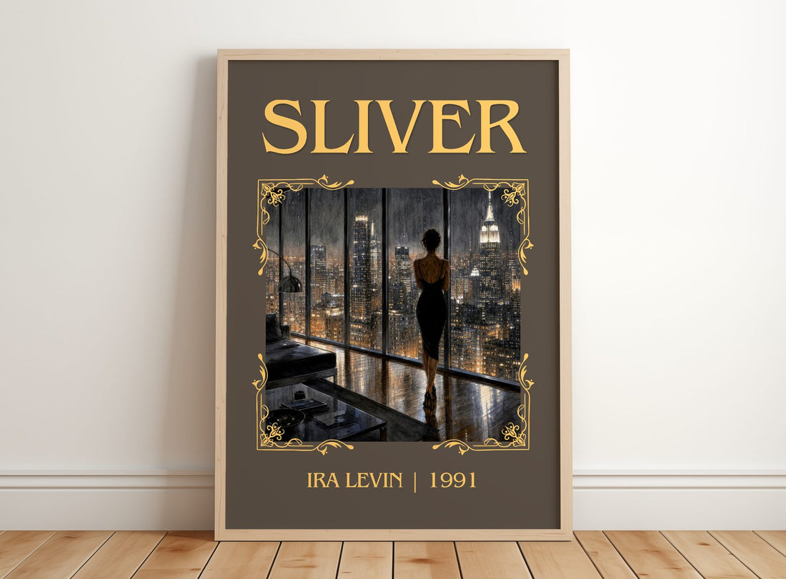 Sliver Classic Book Art Print by Ira Levin – framed print leaning on a wooden floor