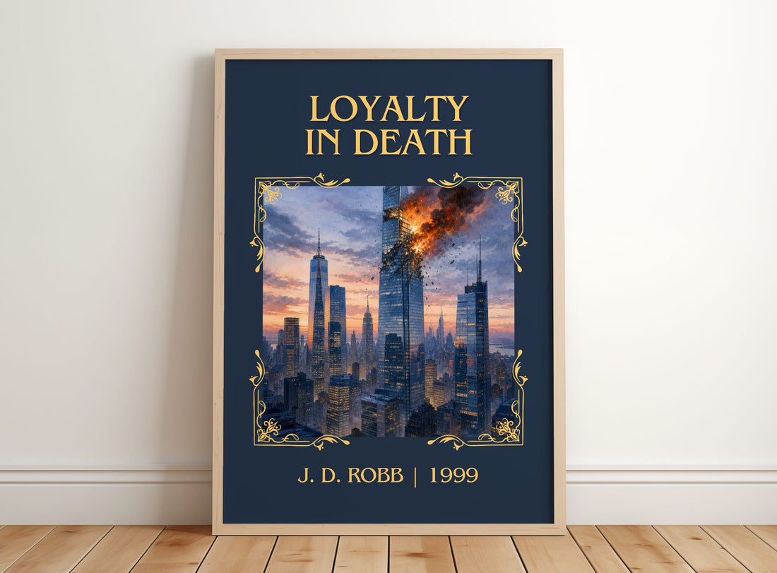 Loyalty In Death Classic Book Art Print by J. D. Robb – framed print leaning on a wooden floor