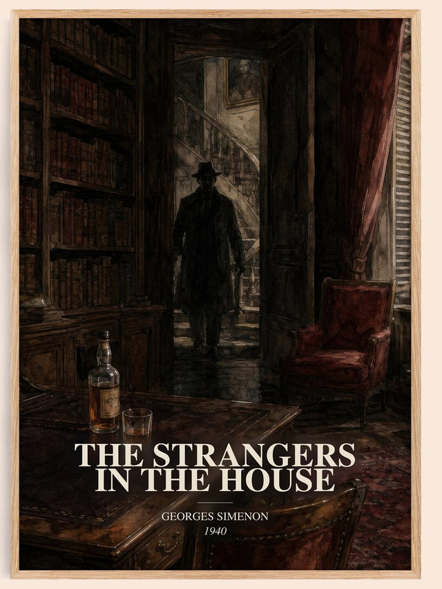 Strangers In The House Book Watercolour Illustration by G. Simenon