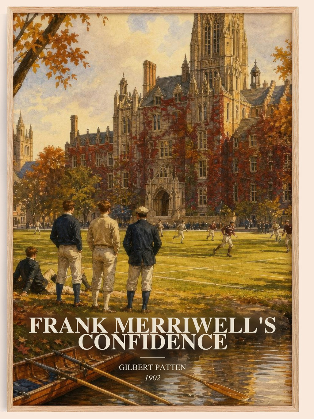 Frank Merriwell'S Confidence watercolour book poster by Gilbert Patten – framed literary art print