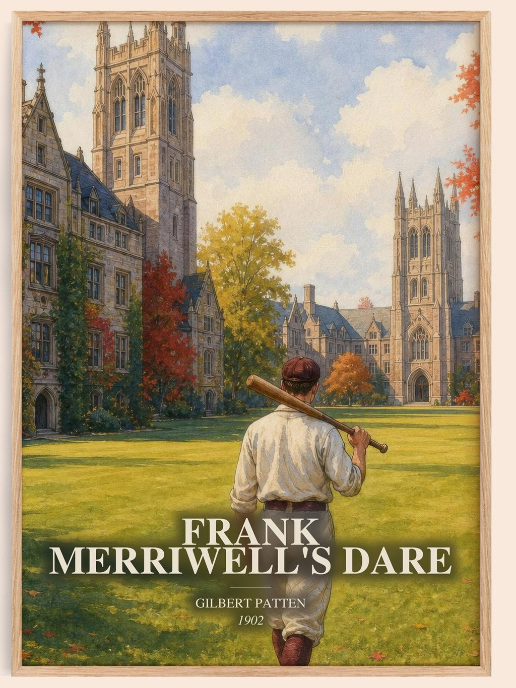 Frank Merriwell'S Dare watercolour book poster by Gilbert Patten – framed literary art print