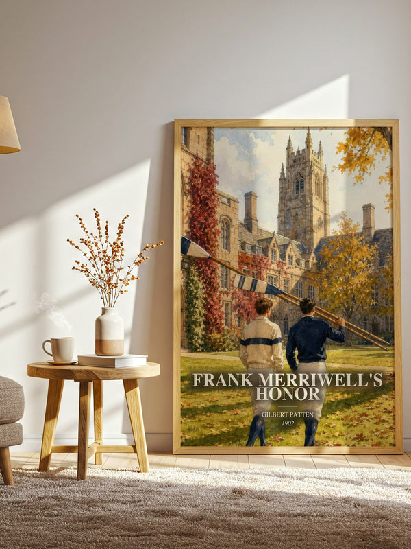 Frank Merriwell'S Honor watercolour print in frame leaning in hallway – childrens wall art