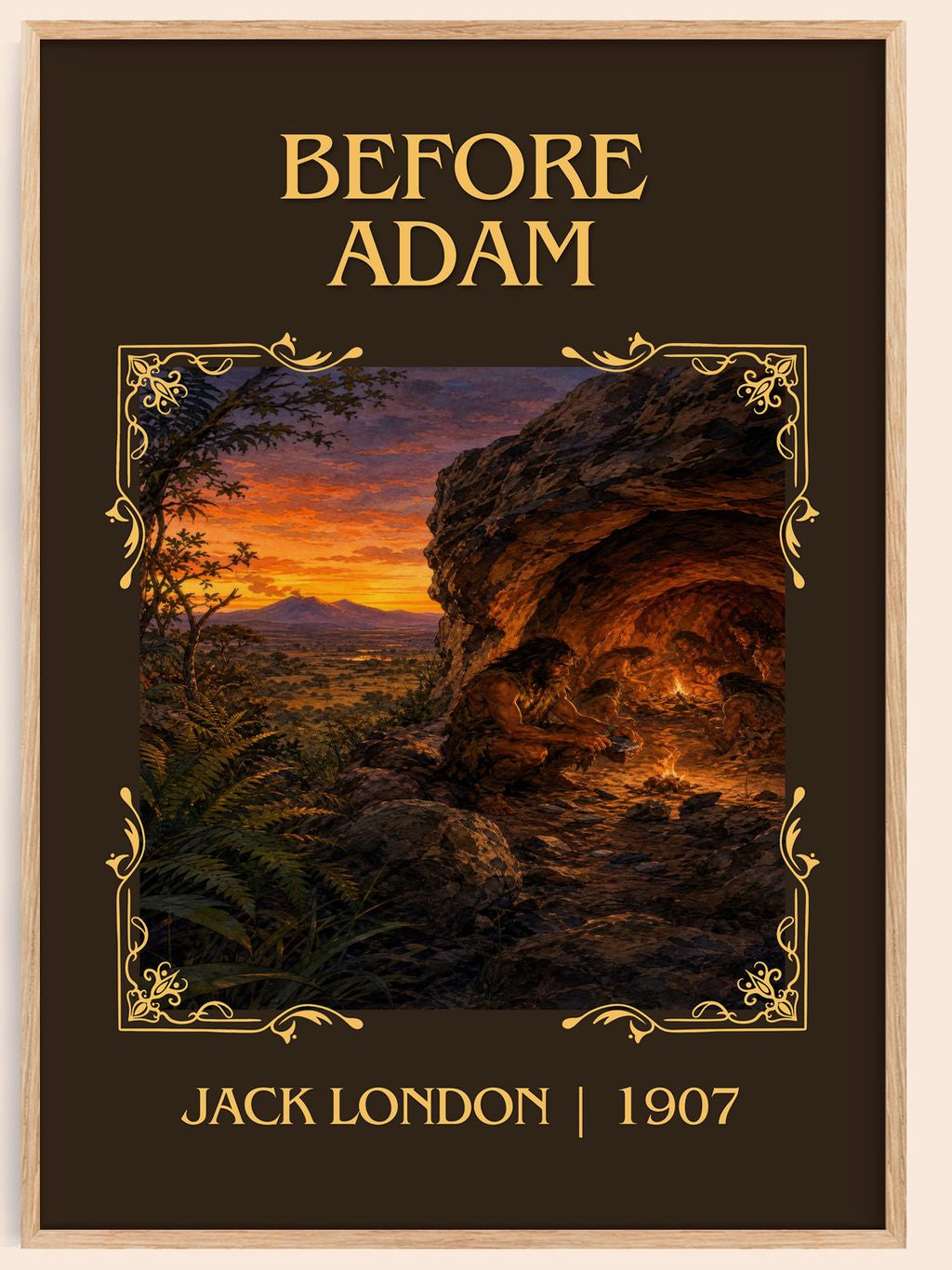 Before Adam Classic Book Art Print by Jack London – book poster