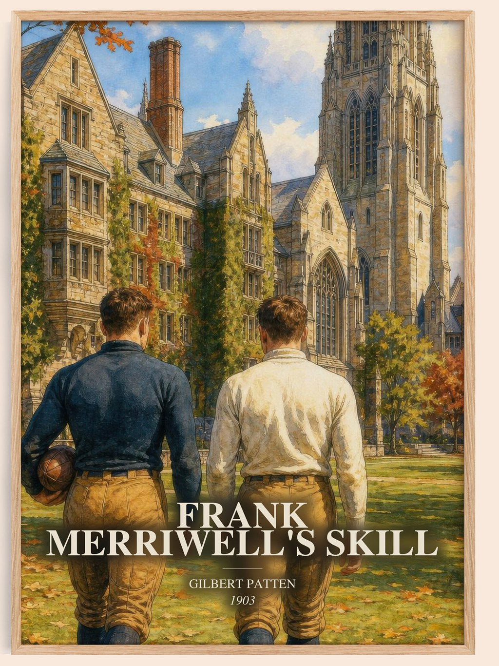 Frank Merriwell'S Skill watercolour book poster by Gilbert Patten – framed literary art print
