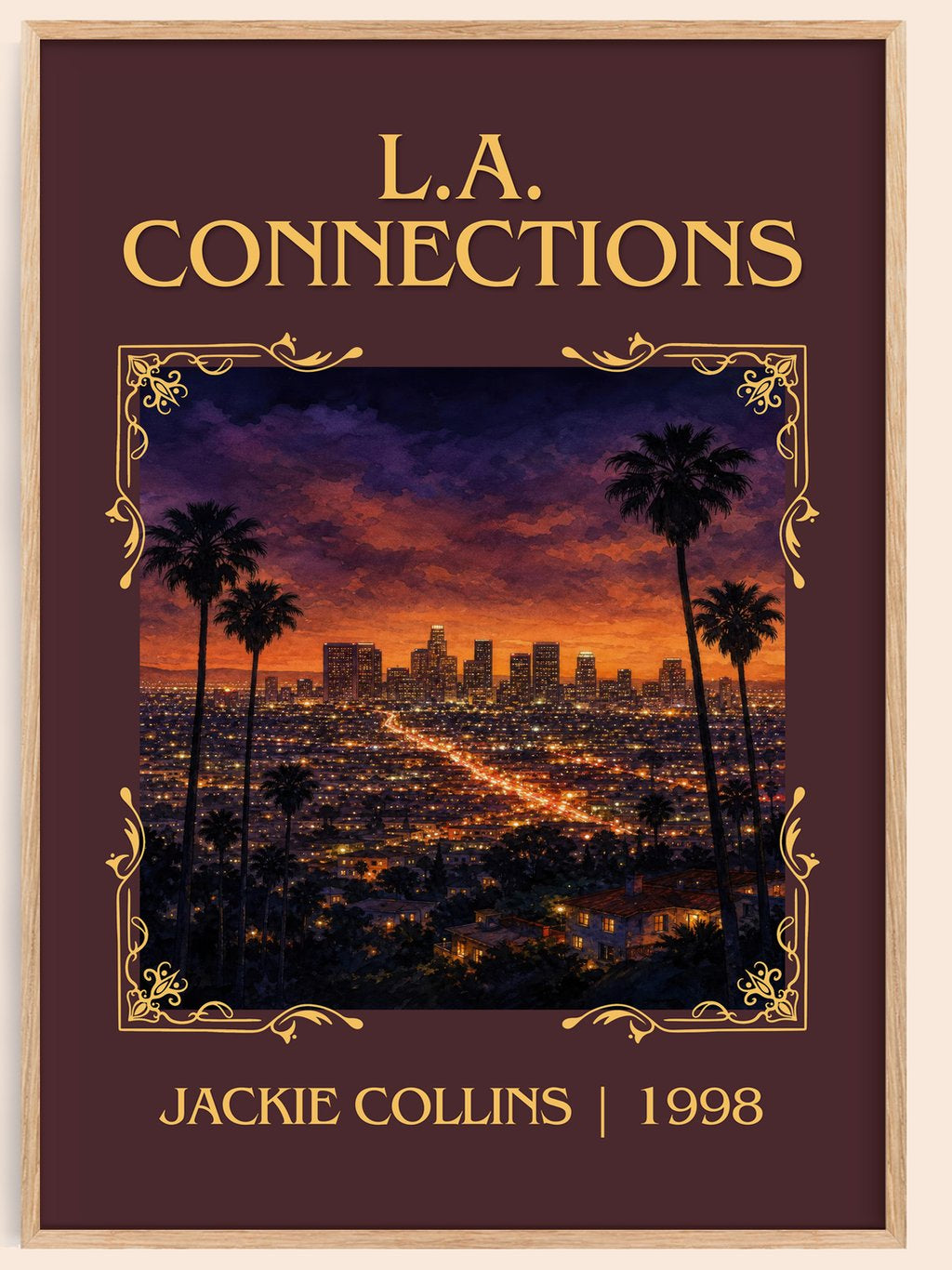 L.A. Connections Classic Book Art Print by Jackie Collins – book poster