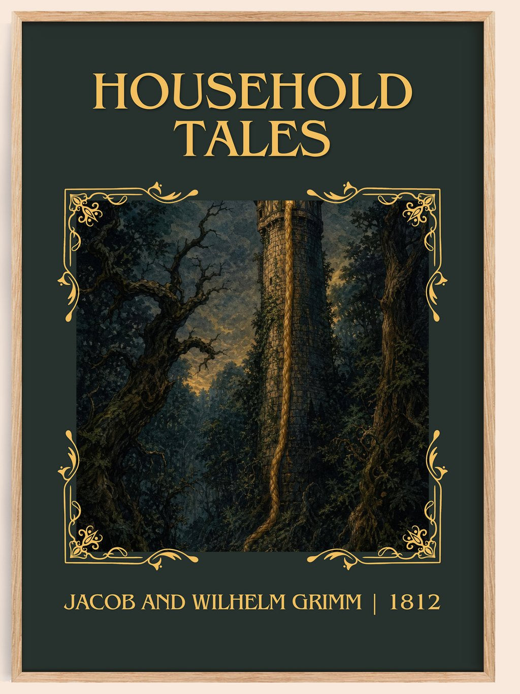 Household Tales Classic Book Art Print by Jacob And Wilhelm Grimm – book poster
