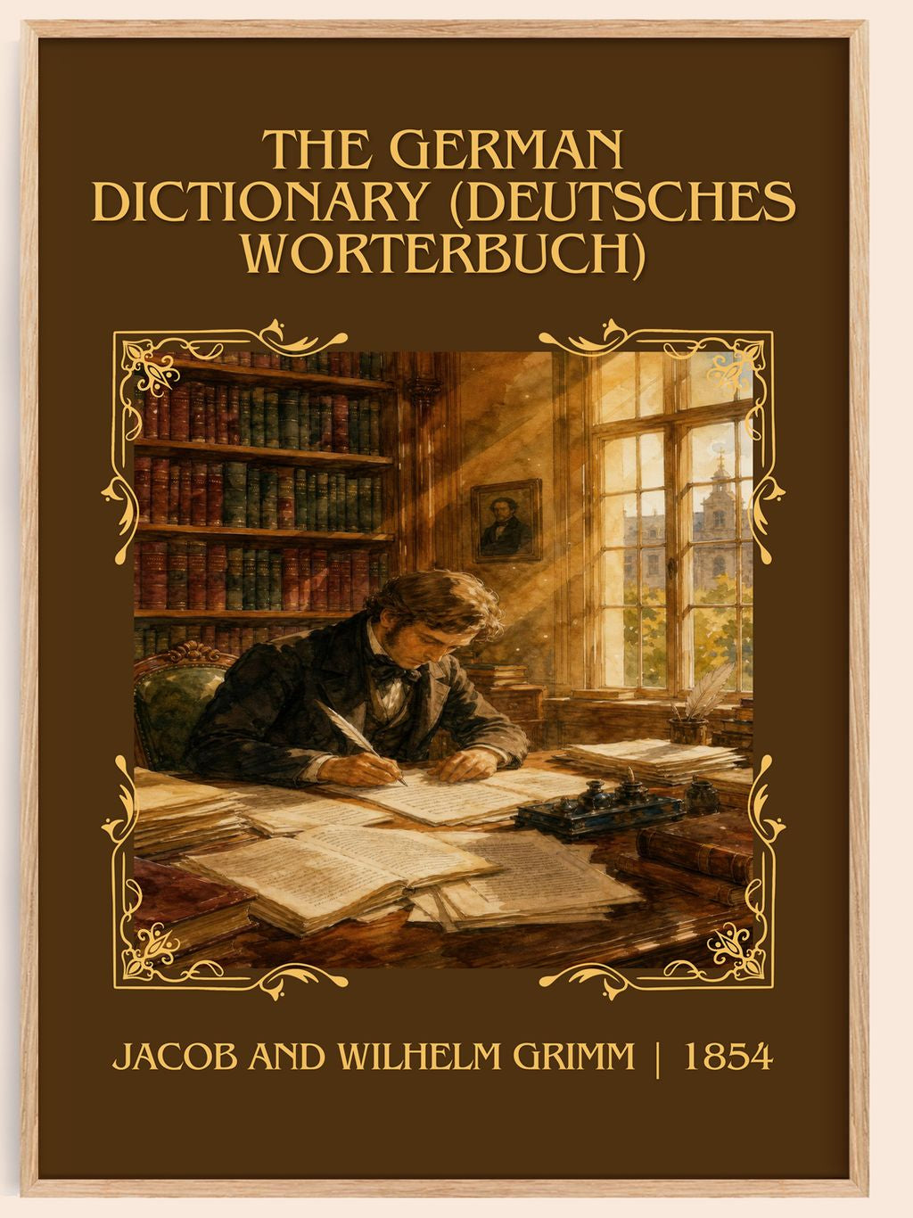 The German Dictionary (Deutsches Wörterbuch) Classic Book Art Print by Jacob And Wilhelm Grimm – book poster