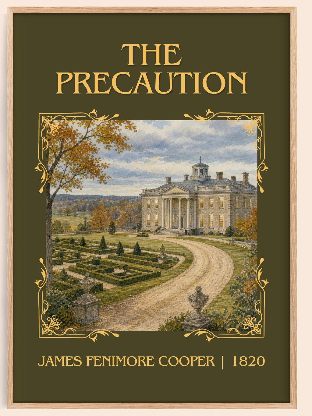 The Precaution Classic Book Art Print by James Fenimore Cooper – book poster