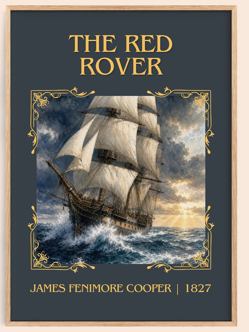 The Red Rover Classic Book Art Print by James Fenimore Cooper – book poster