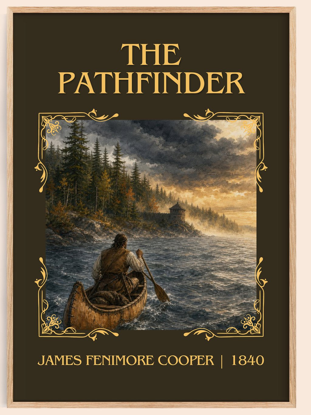 The Pathfinder Classic Book Art Print by James Fenimore Cooper – book poster