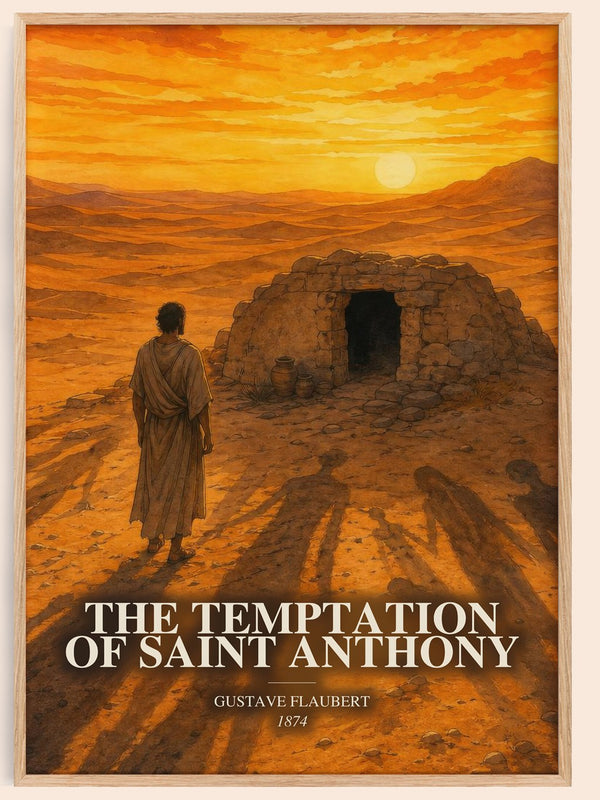 The Temptation Of Saint Anthony watercolour book poster by Gustave Flaubert – framed literary art print
