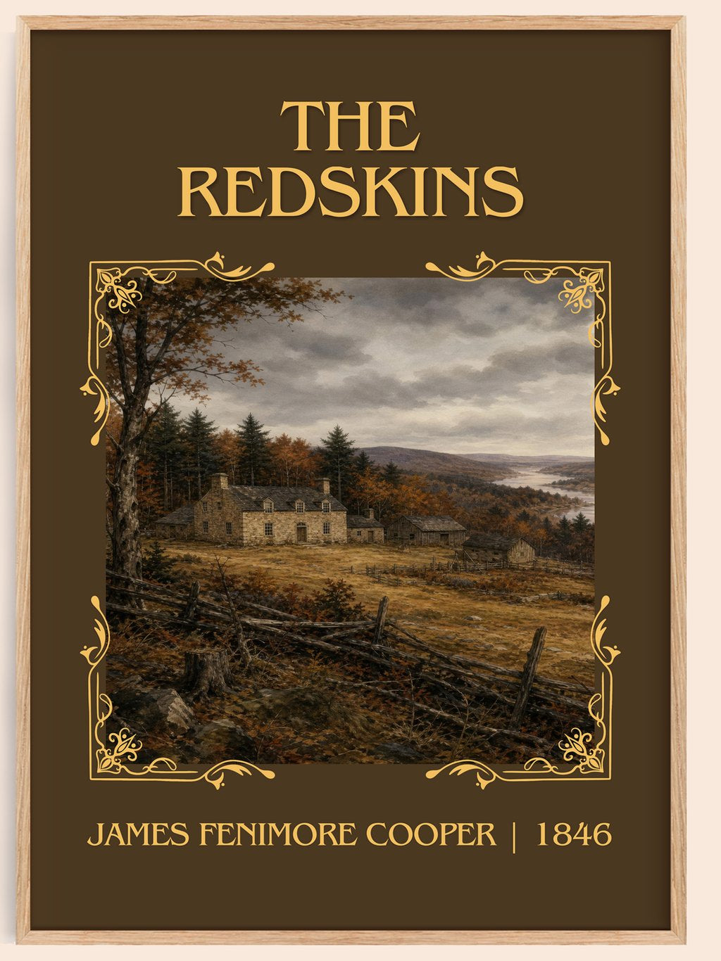 The Redskins Classic Book Art Print by James Fenimore Cooper – book poster