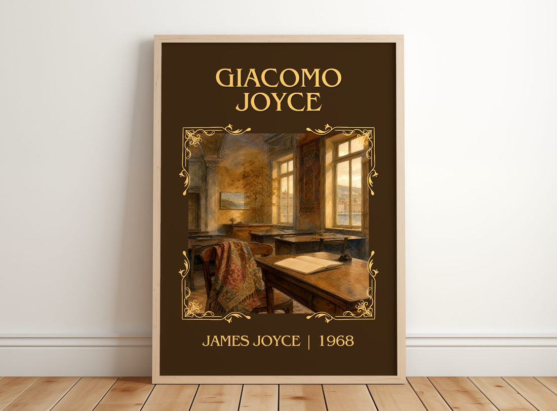 Giacomo Joyce Classic Book Art Print by James Joyce – framed print leaning on a wooden floor