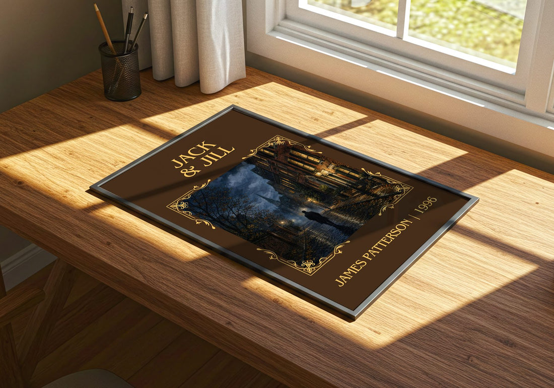 Jack & Jill Classic Book Art Print by James Patterson – print on a sunlit desk