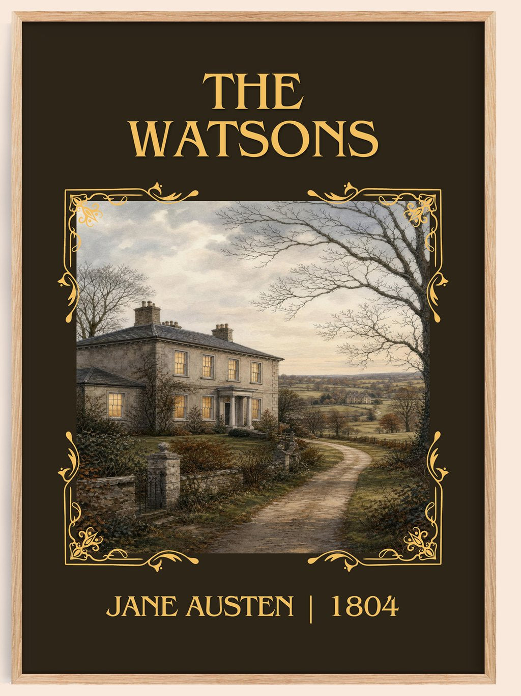 The Watsons Classic Book Art Print by Jane Austen – book poster