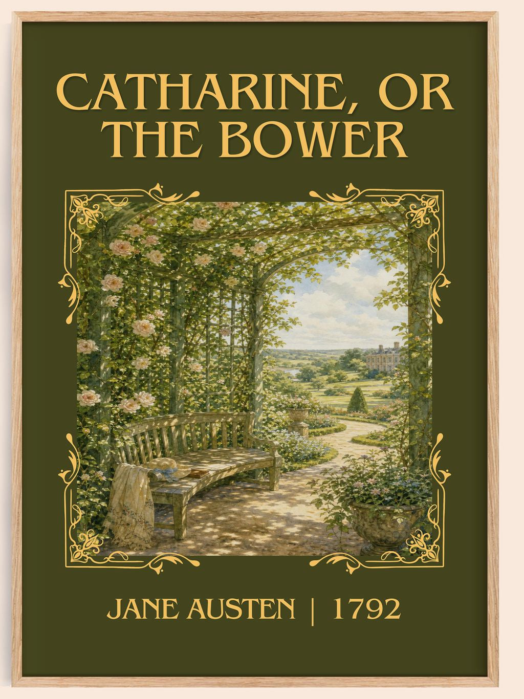 Catharine, Or The Bower Classic Book Art Print by Jane Austen – book poster