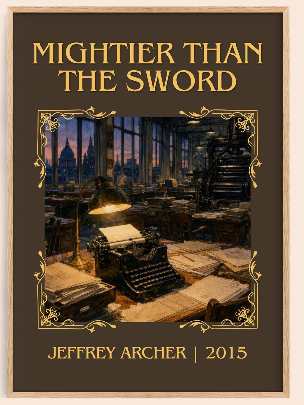 Mightier Than The Sword Classic Book Art Print by Jeffrey Archer – book poster