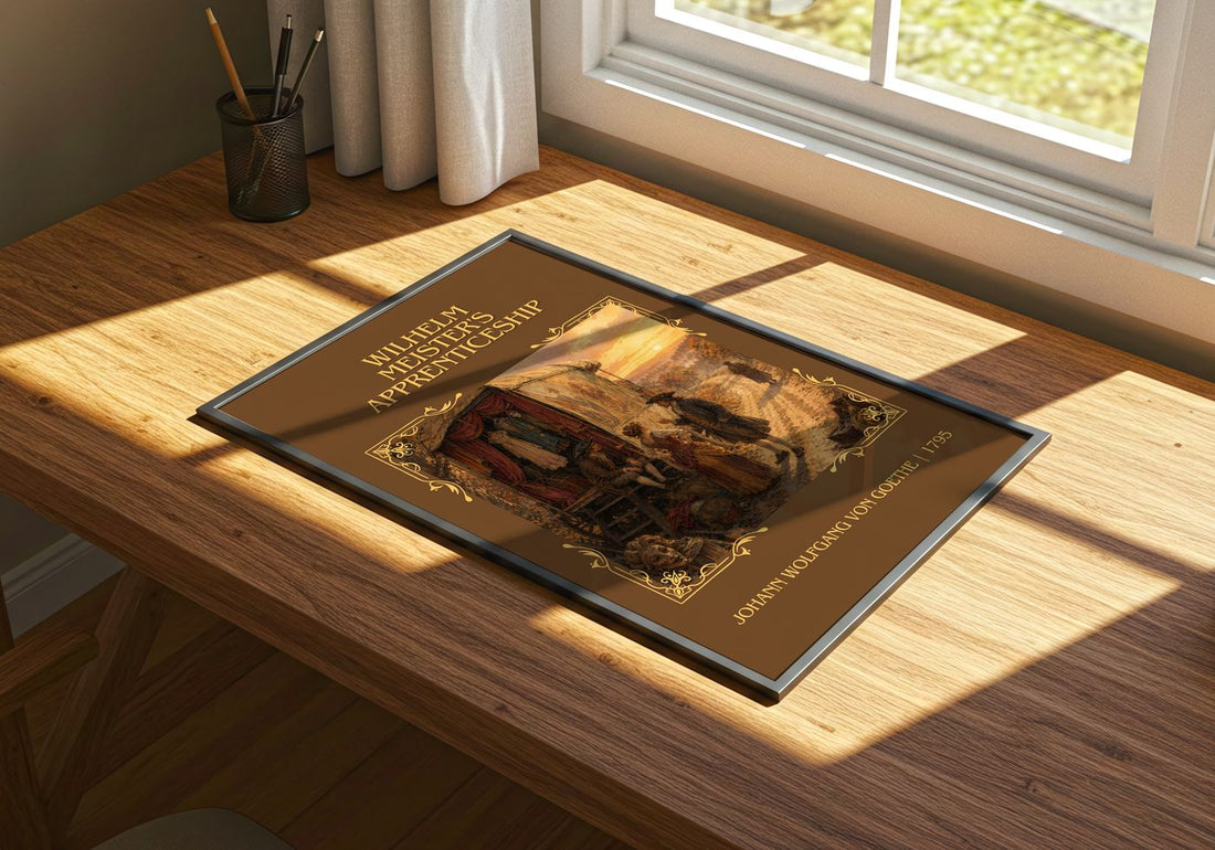 Wilhelm Meister's Apprenticeship Classic Book Art Print by J. Goethe – print on a sunlit desk