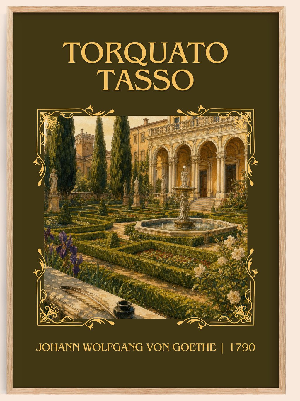 Torquato Tasso Classic Book Art Print by Johann Wolfgang Von Goethe – book poster