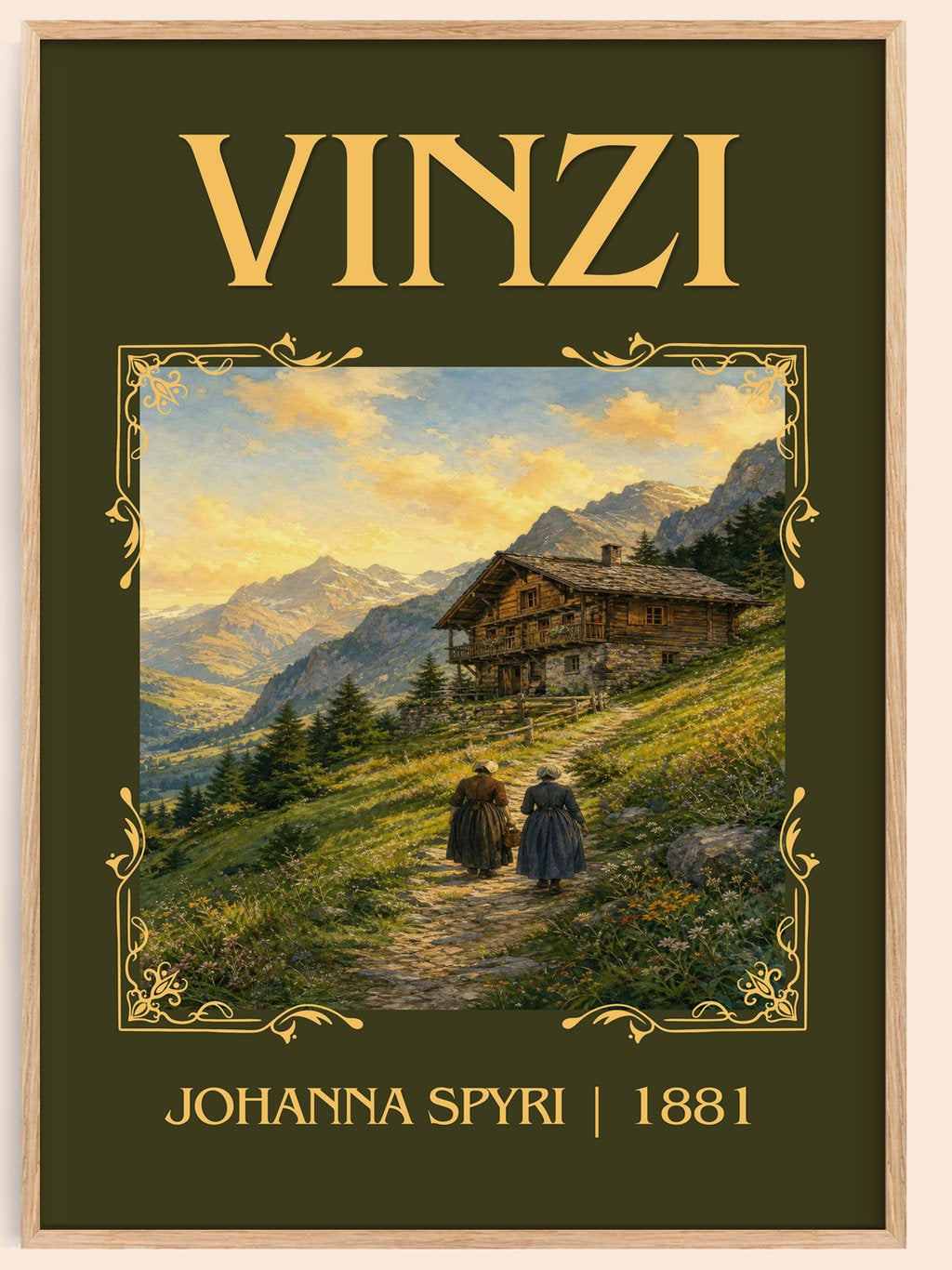 Vinzi Classic Book Art Print by Johanna Spyri – book poster
