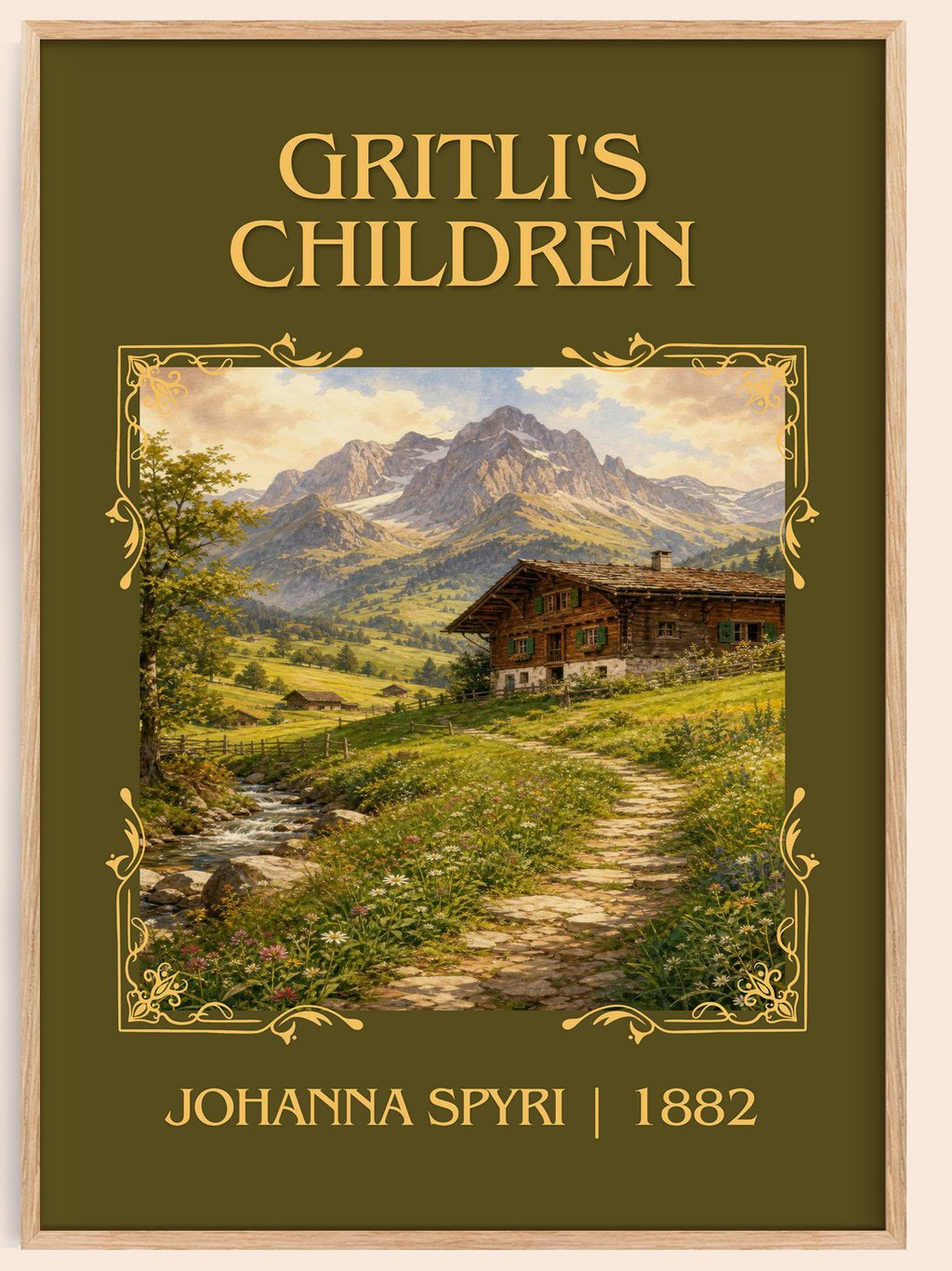 Gritli's Children Classic Book Art Print by Johanna Spyri – book poster