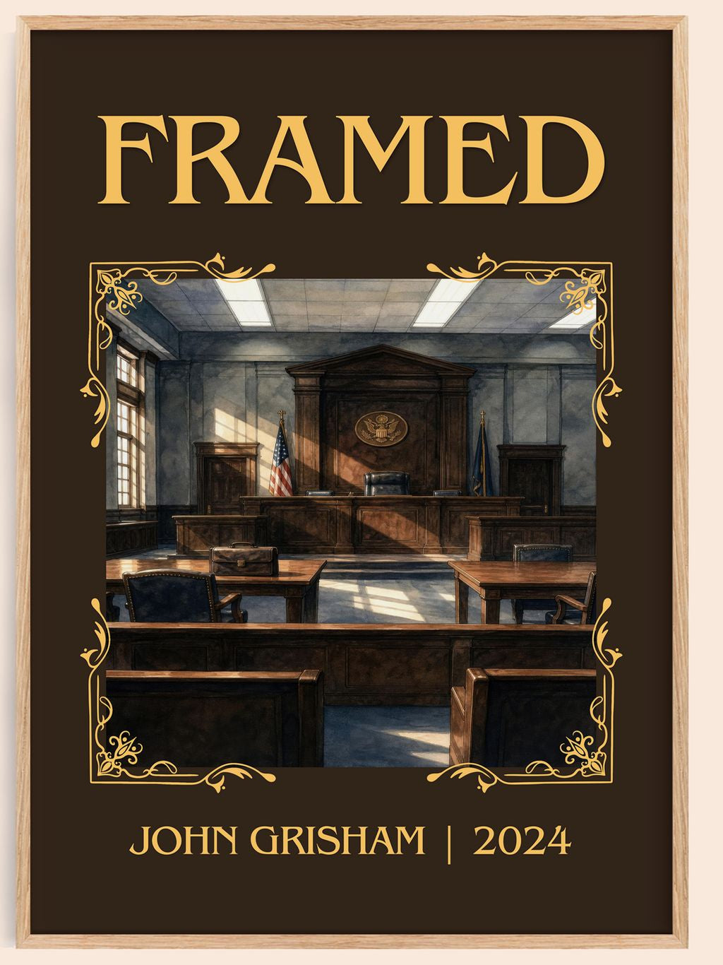 Framed Classic Book Art Print by John Grisham – book poster