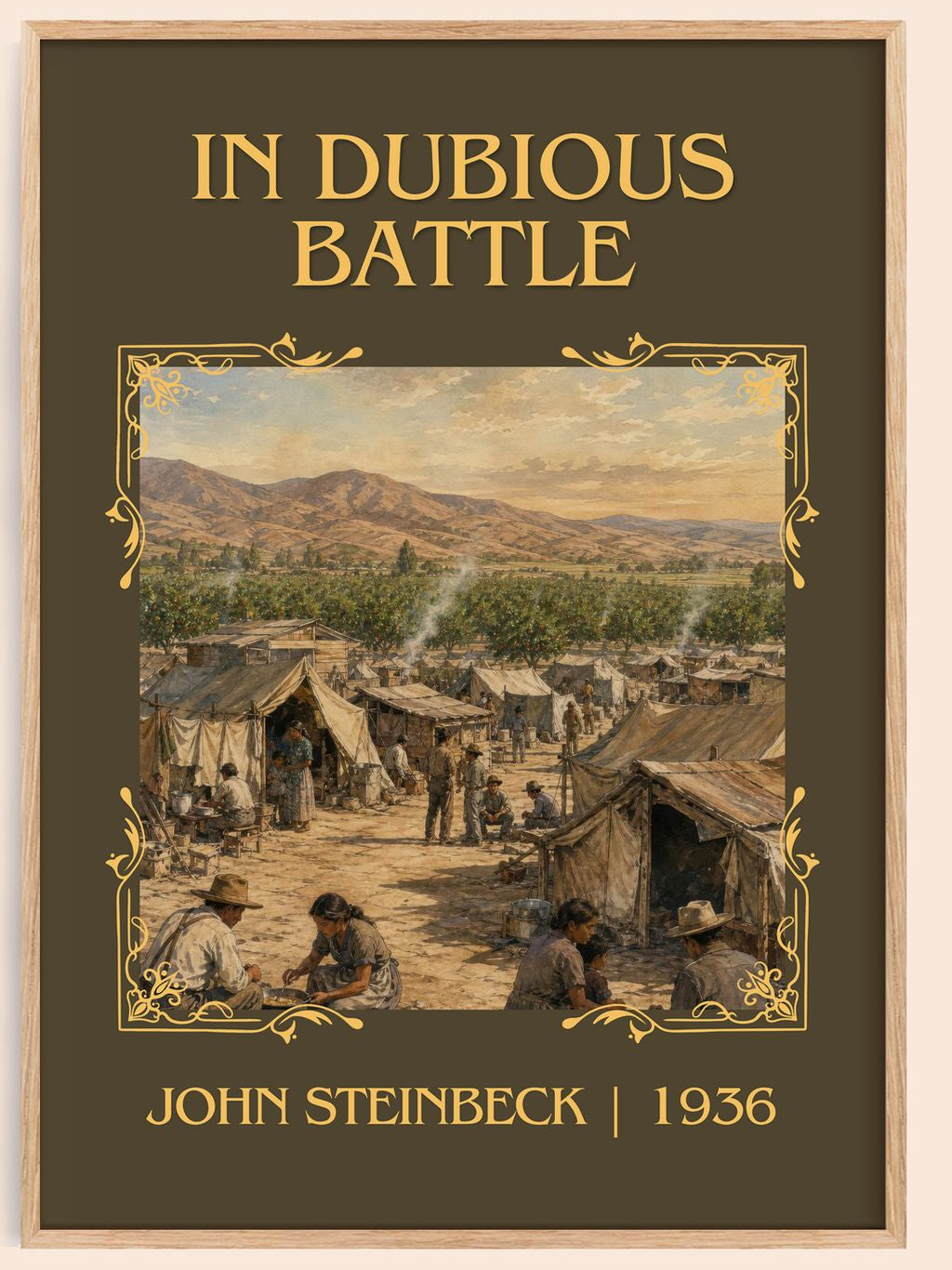 In Dubious Battle Classic Book Art Print by John Steinbeck – book poster