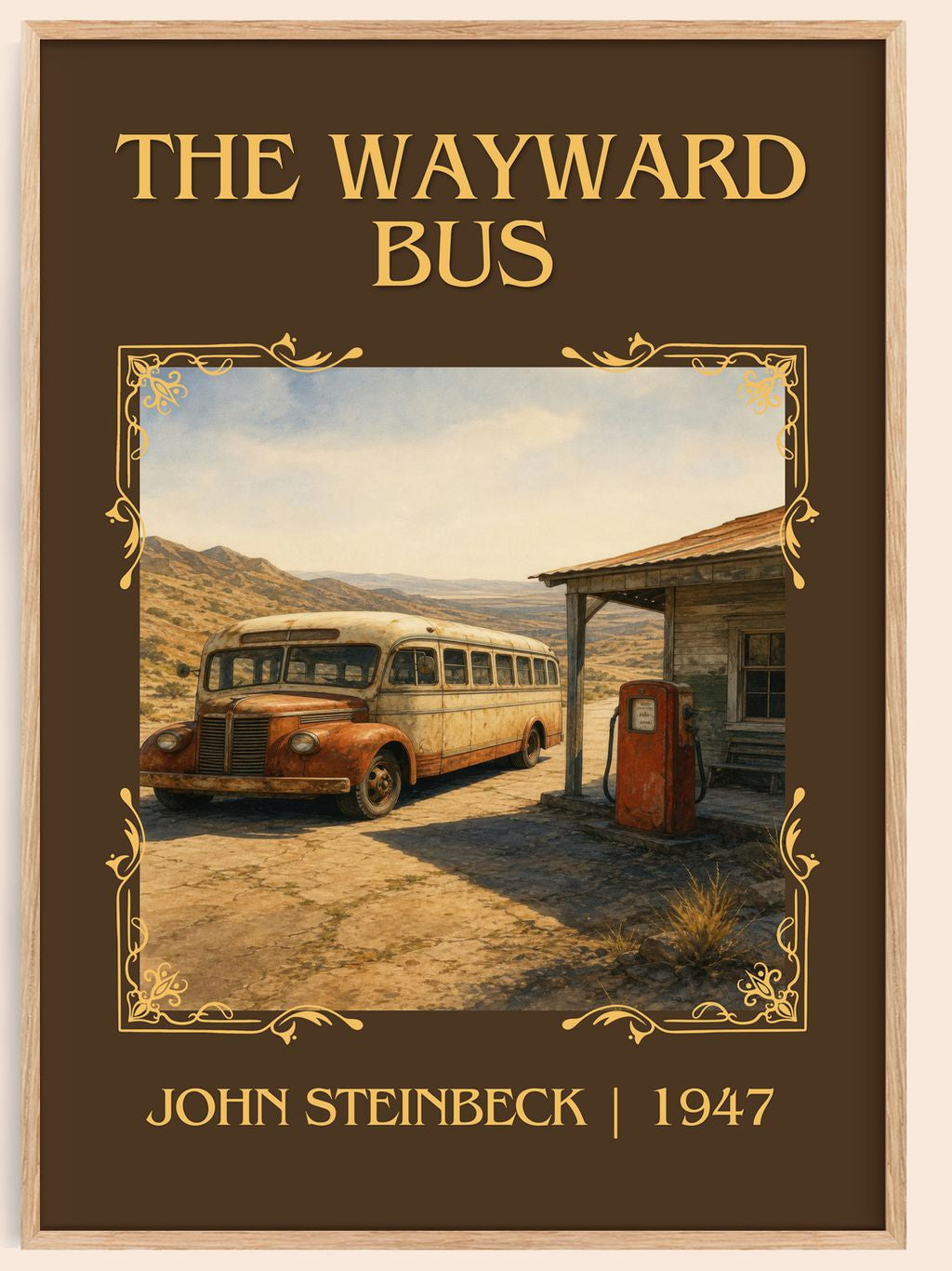 The Wayward Bus Classic Book Art Print by John Steinbeck – book poster