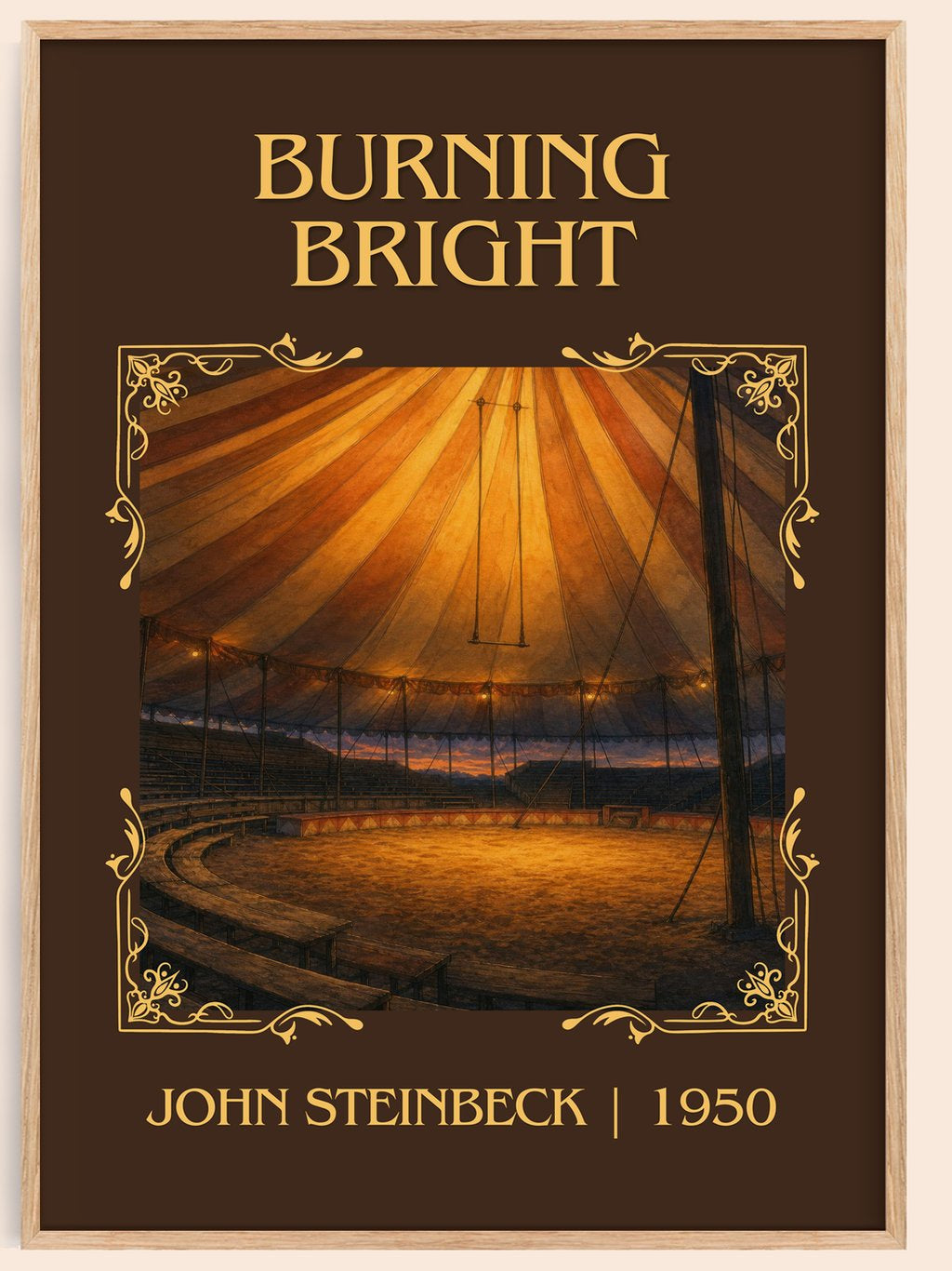 Burning Bright Classic Book Art Print by John Steinbeck – book poster
