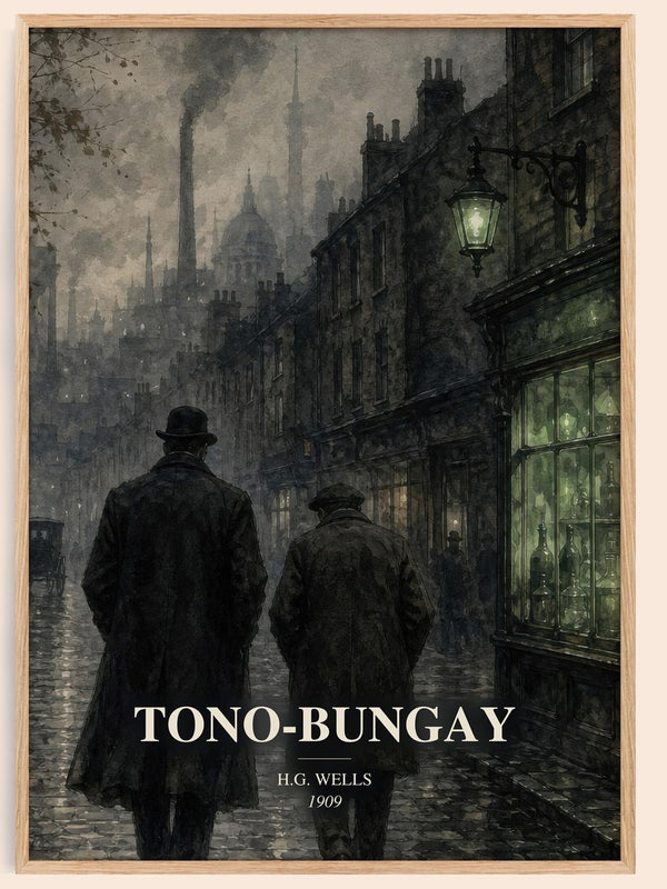 Tono-Bungay watercolour book poster by H.G. Wells – framed literary art print