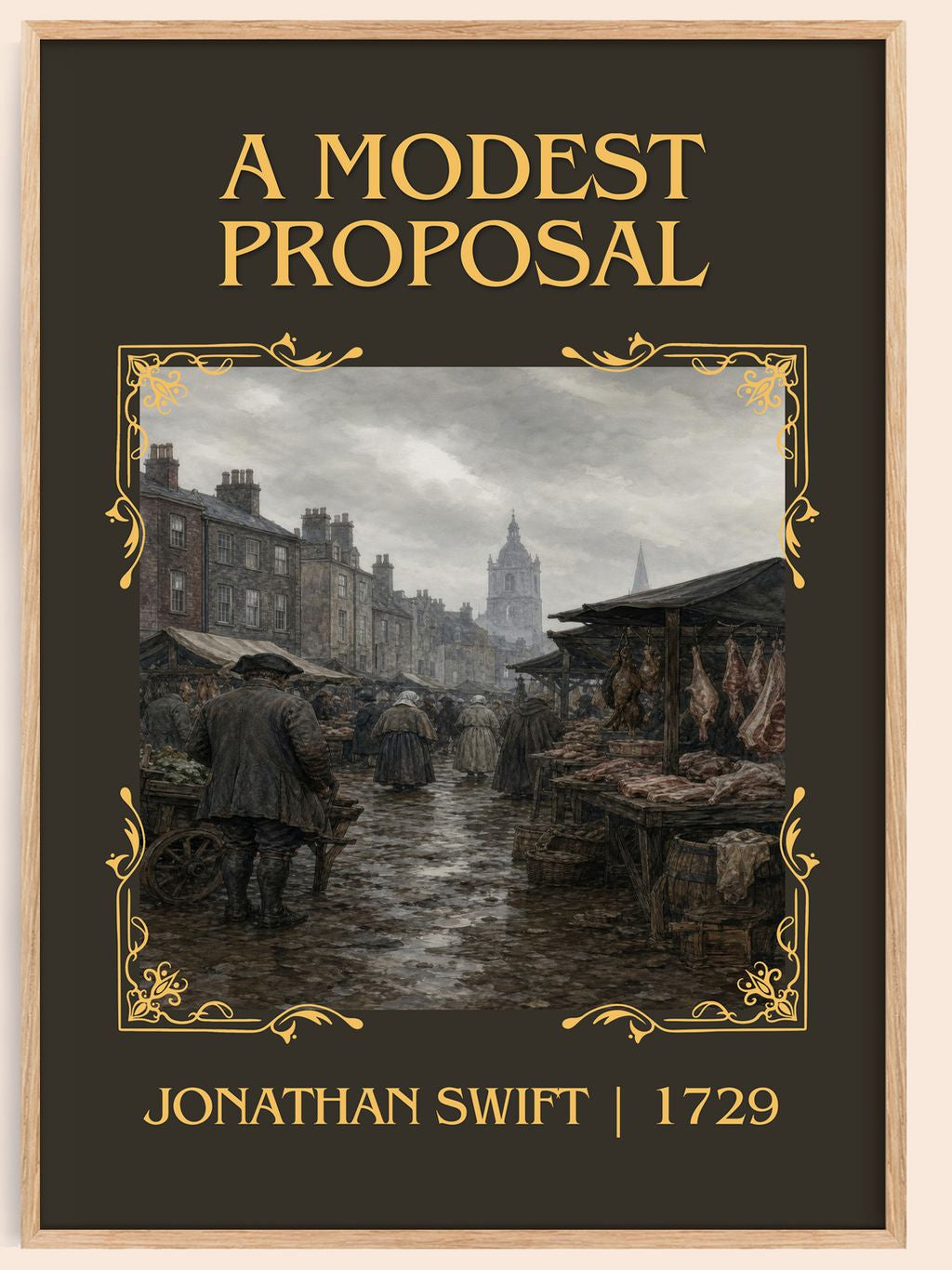 A Modest Proposal Classic Book Art Print by Jonathan Swift – book poster
