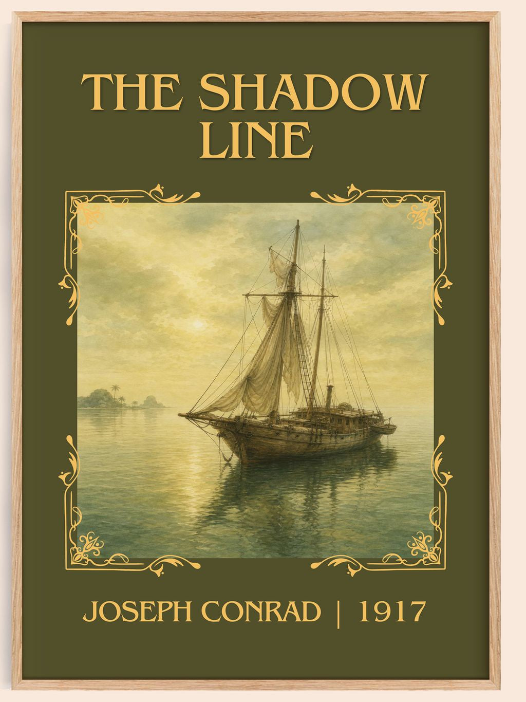 The Shadow Line Classic Book Art Print by Joseph Conrad – book poster