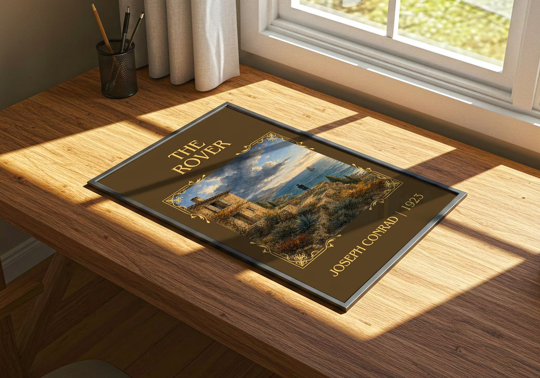 The Rover Classic Book Art Print by Joseph Conrad – print on a sunlit desk