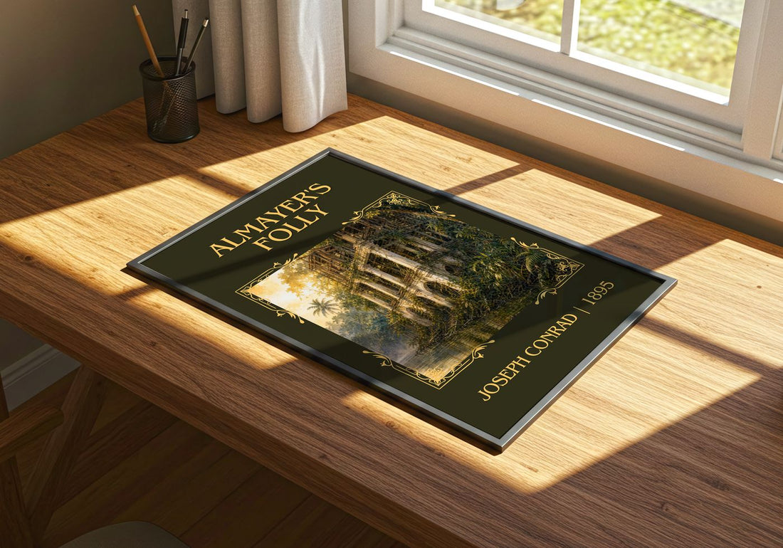 Almayer's Folly Classic Book Art Print by Joseph Conrad – print on a sunlit desk