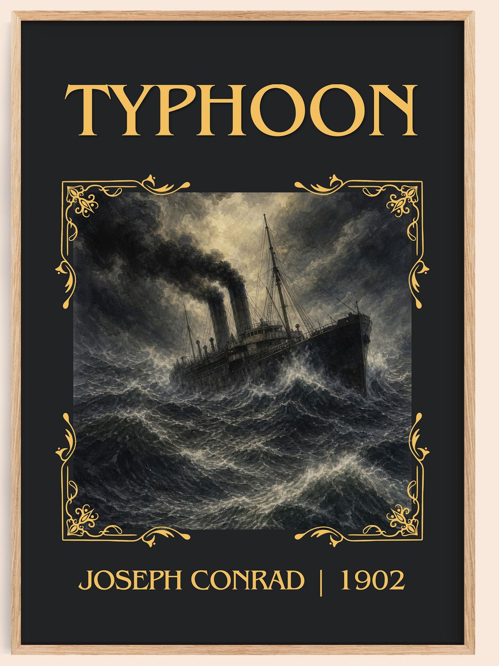 Typhoon Classic Book Art Print by Joseph Conrad – book poster
