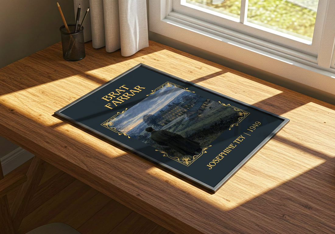 Brat Farrar Classic Book Art Print by Josephine Tey – print on a sunlit desk