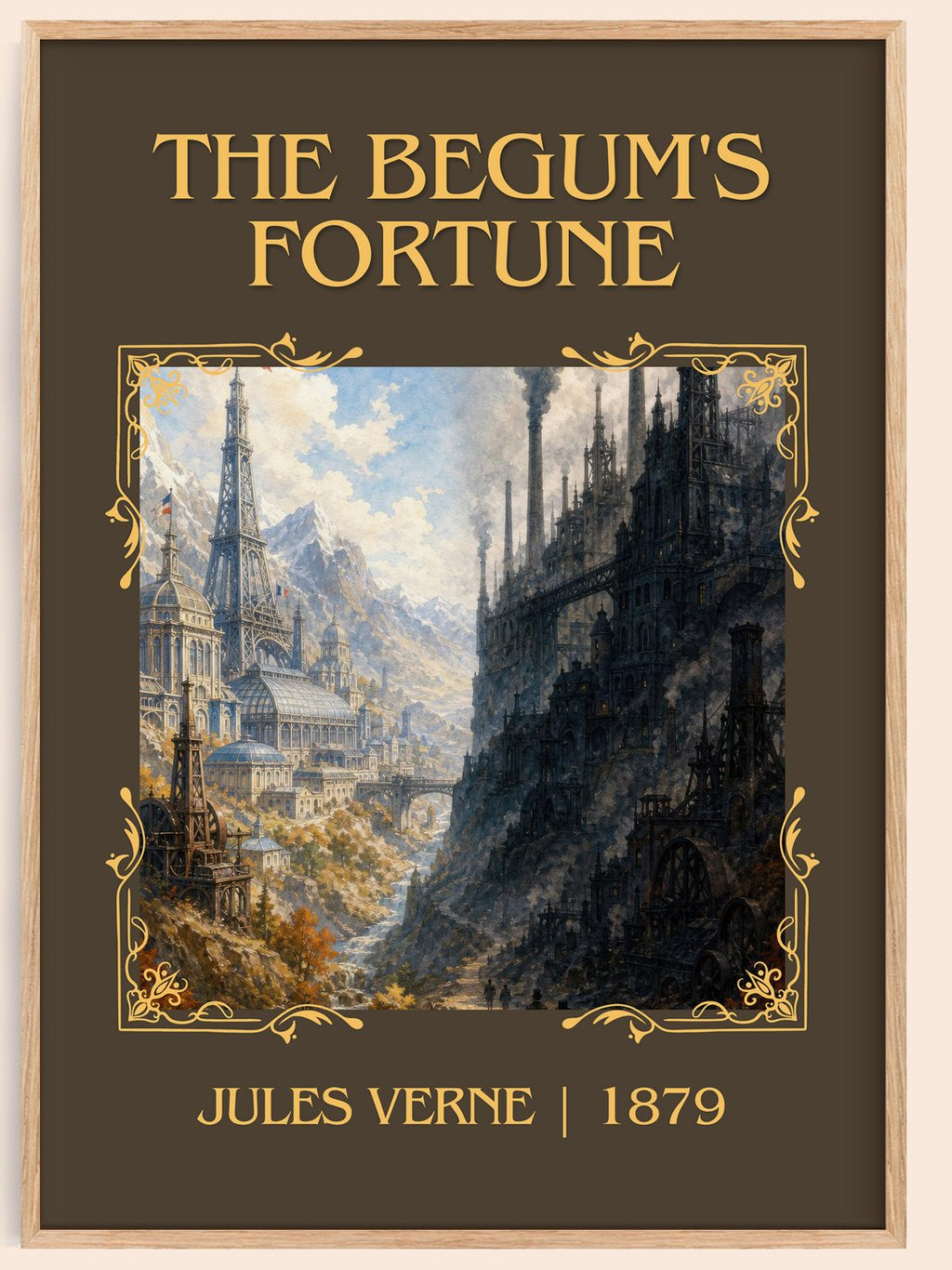 The Begum's Fortune Classic Book Art Print by Jules Verne – book poster