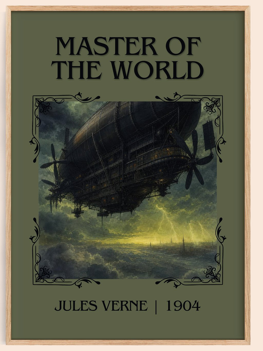 Master Of The World Classic Book Art Print by Jules Verne – book poster