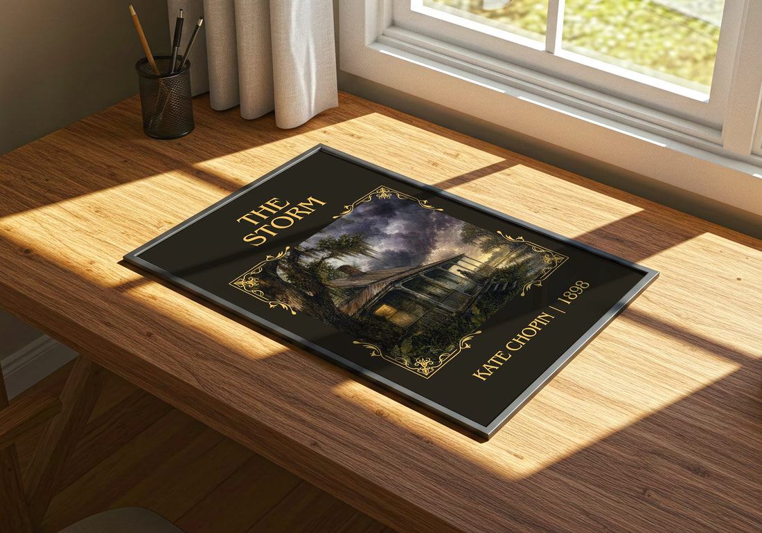 The Storm Classic Book Art Print by Kate Chopin – print on a sunlit desk