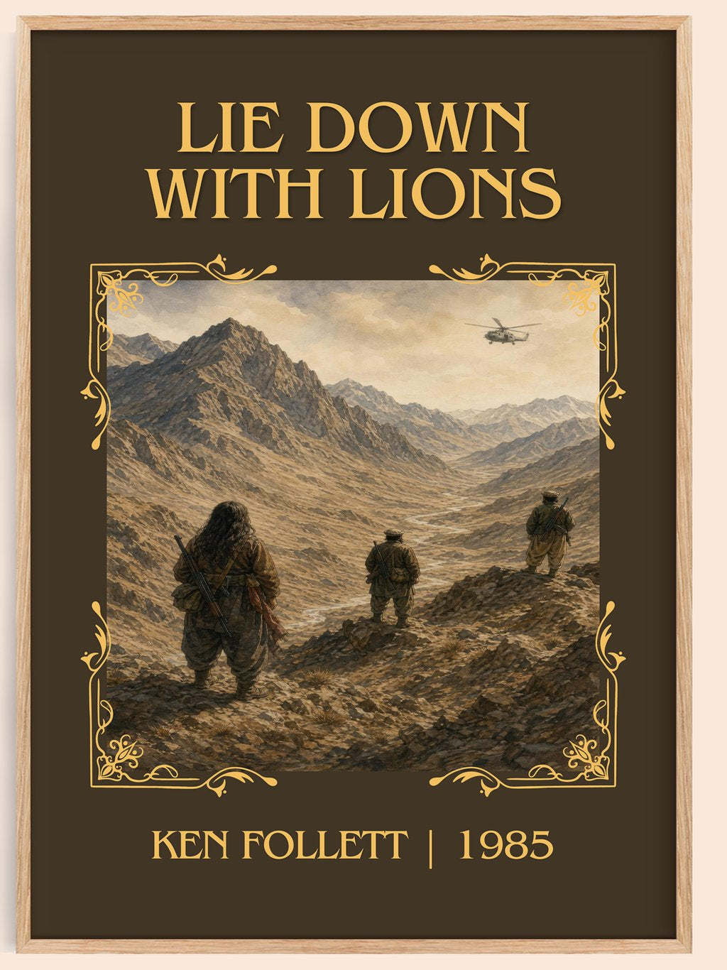Lie Down With Lions Classic Book Art Print by Ken Follett – book poster
