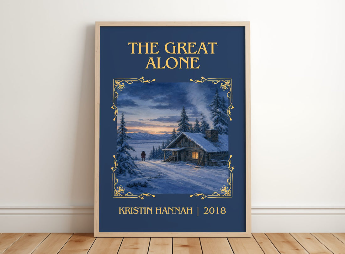 The Great Alone Classic Book Art Print by Kristin Hannah – framed print leaning on a wooden floor