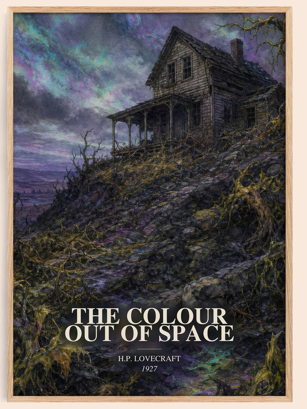 The Colour Out Of Space watercolour book poster by H.P. Lovecraft – framed literary art print