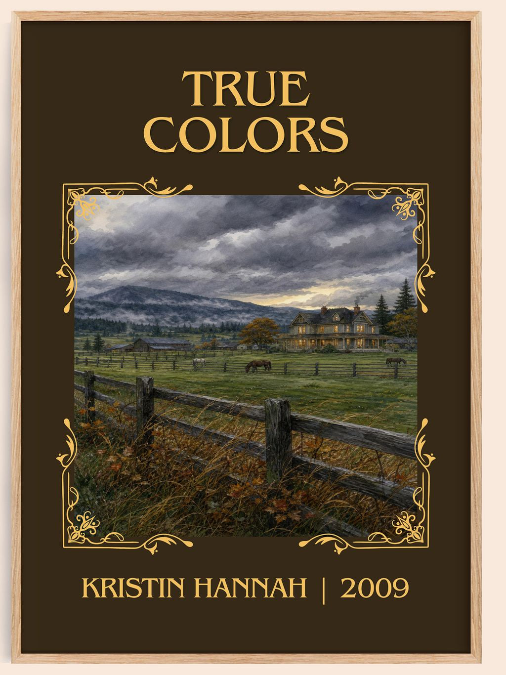 True Colors Classic Book Art Print by Kristin Hannah – book poster