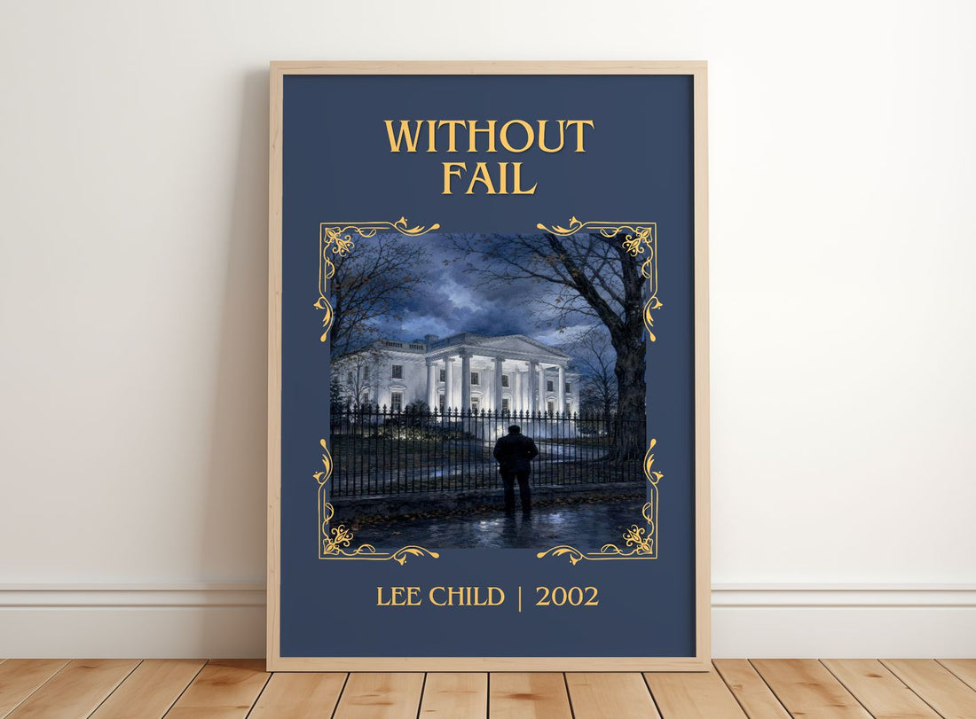 Without Fail Classic Book Art Print by Lee Child – framed print leaning on a wooden floor