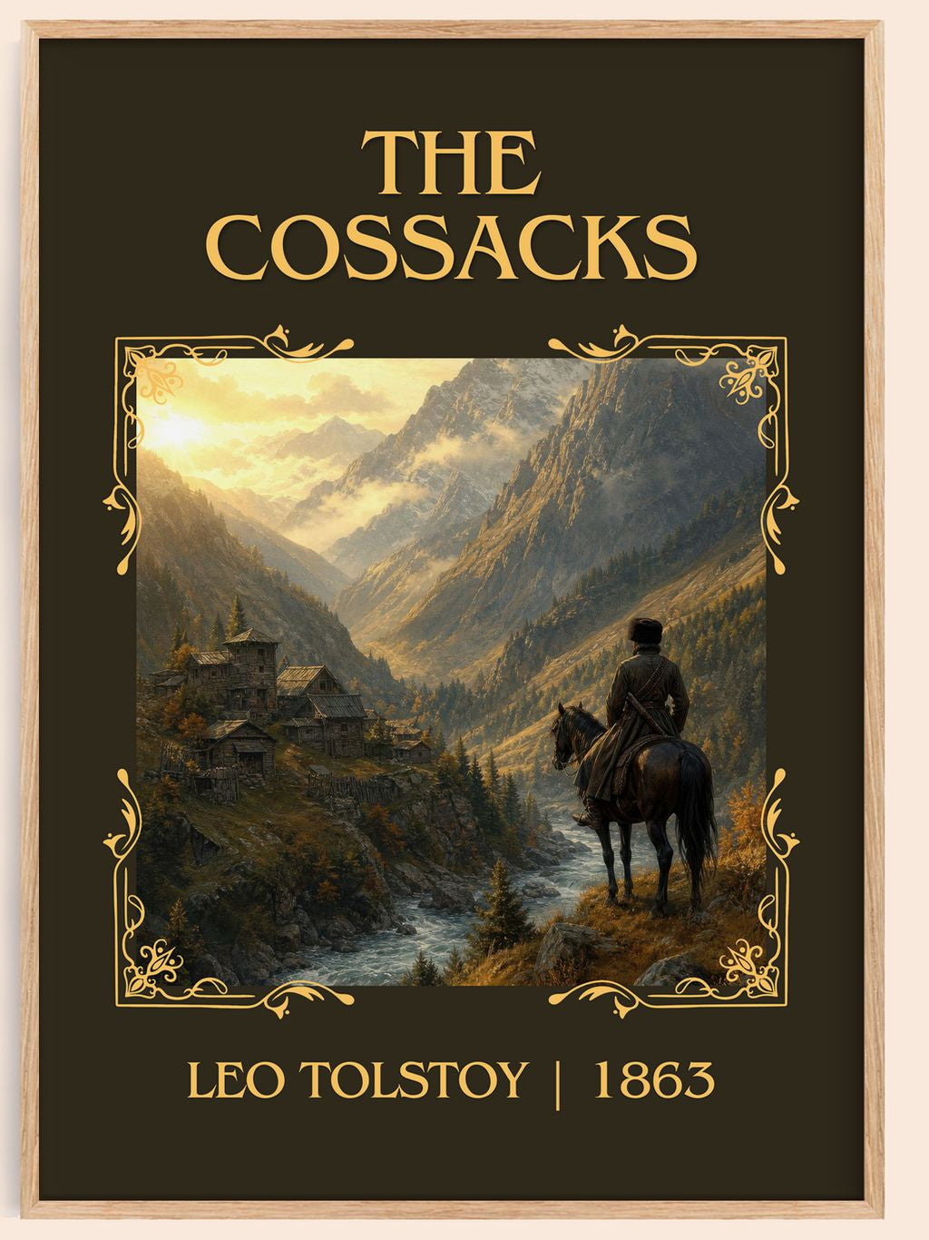 The Cossacks Classic Book Art Print by Leo Tolstoy – book poster