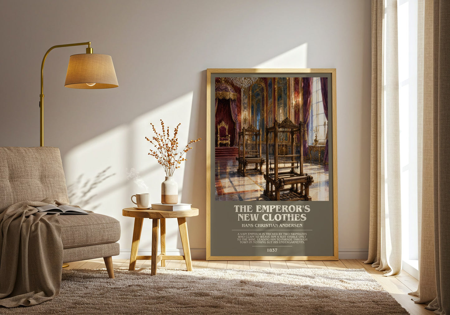 The Emperor'S New Clothes bookish print on bookshelf – Hans Christian Andersen fan gift