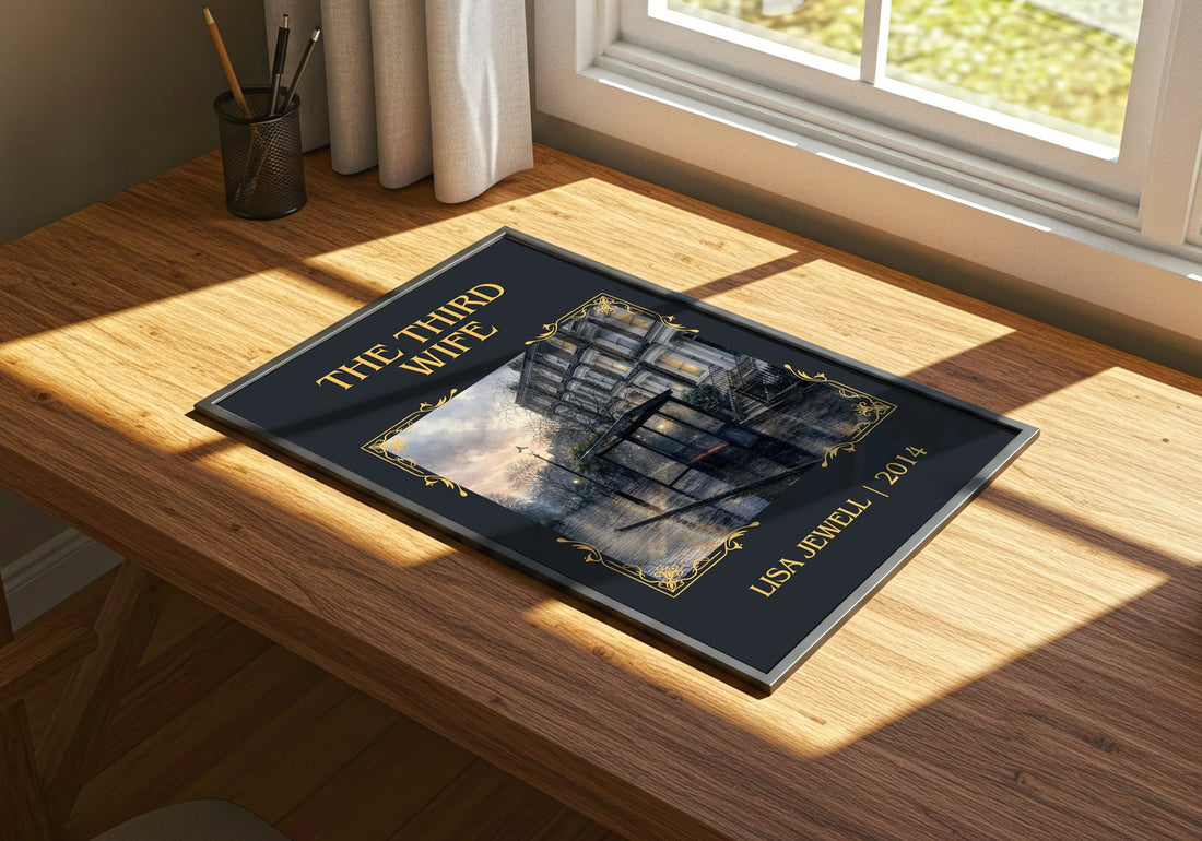 The Third Wife Classic Book Art Print by Lisa Jewell – print on a sunlit desk