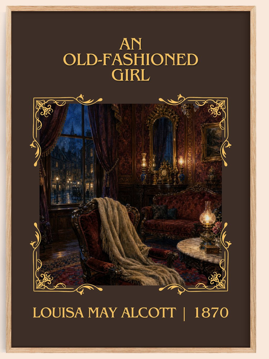 An Old-Fashioned Girl Classic Book Art Print by Louisa May Alcott – book poster
