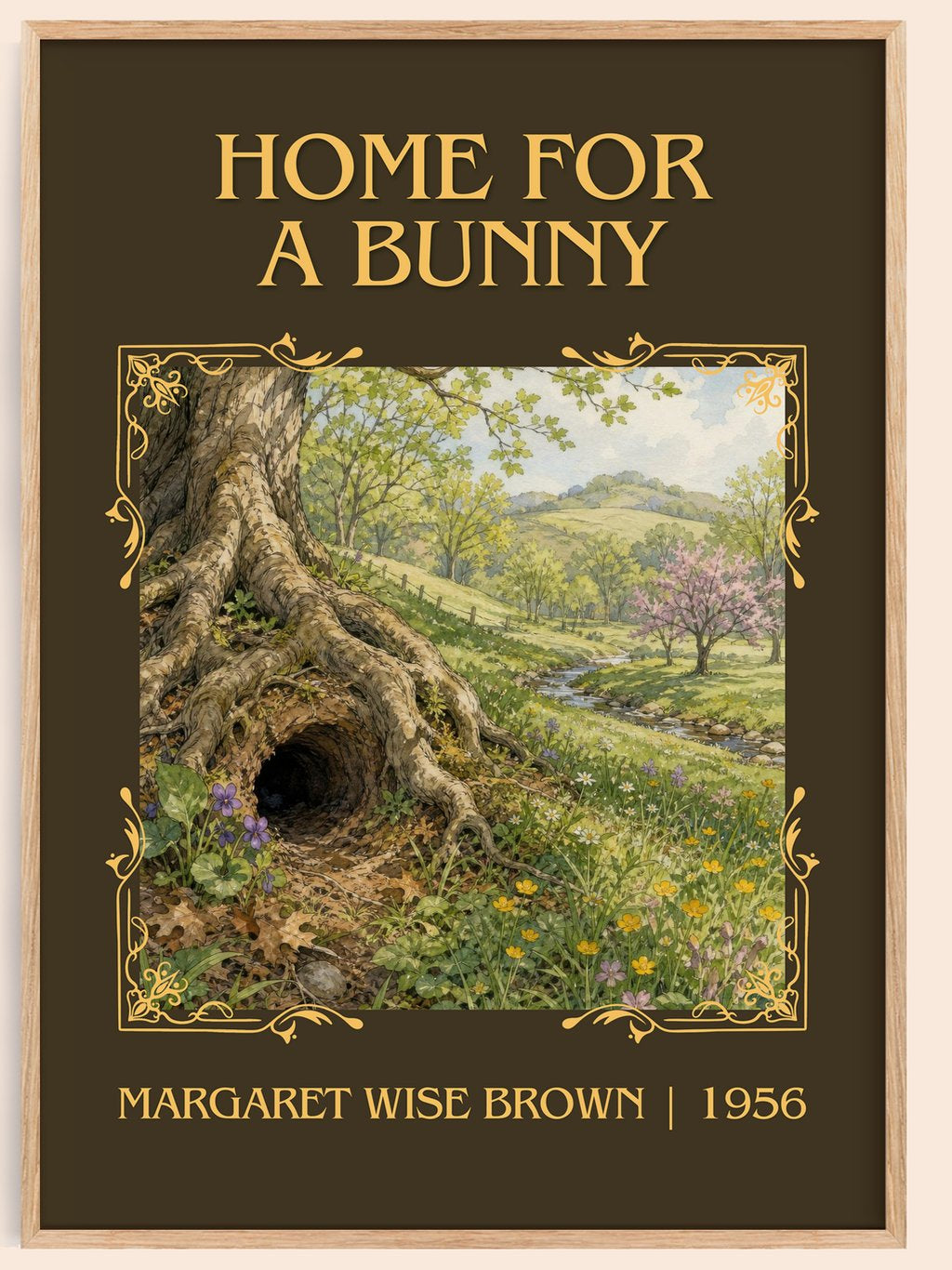 Home For A Bunny Classic Book Art Print by Margaret Wise Brown – book poster