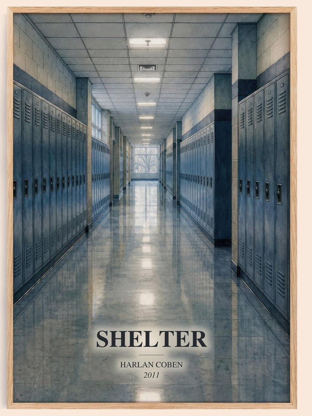 Shelter watercolour book poster by Harlan Coben – framed literary art print